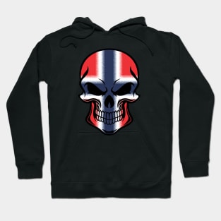 Flag of Norway on Skull Emblem Hoodie